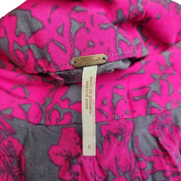 Free People Flowy High-Wasited Skirt Shorts with Pockets - Floral Purple Grey - Picture 6 of 6